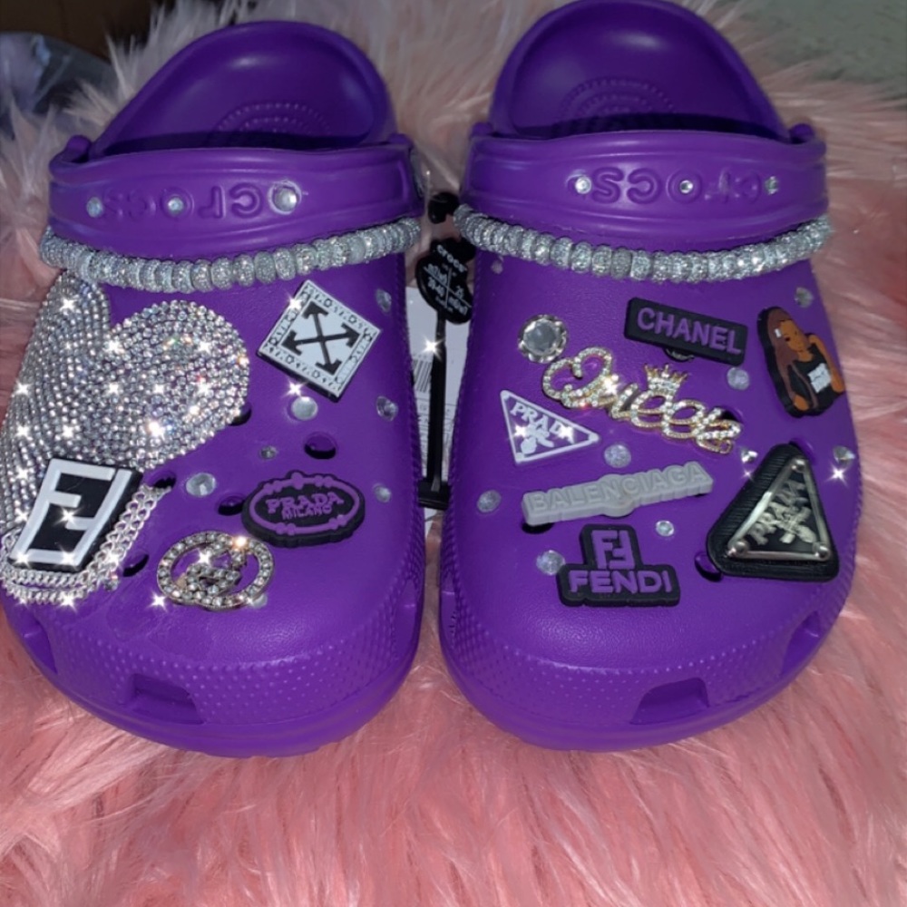Sold‼️Purple designer crocs